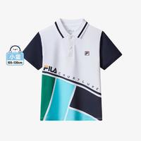 FILA 斐乐 男小童（105-130）运动POLO衫男童基础针织短袖上衣