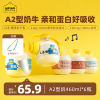 认养一头牛 A2β-酪蛋白牛奶 460ml*6瓶+定制肩带