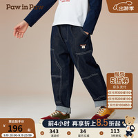 PawinPaw卡通小熊童装2024年秋冬男童经典牛仔裤舒适好搭 Black黑色/19 140cm