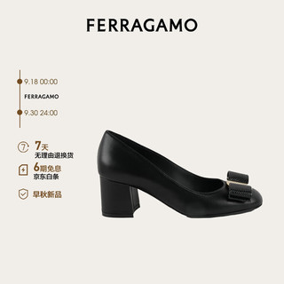 Salvatore Ferragamo 菲拉格慕 Ferragamo）女士黑色Vara蝴蝶结高跟鞋 0776750_1C _ 60/36.5码