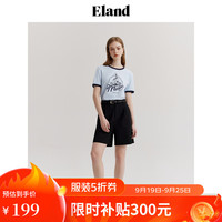 ELAND衣恋航海度假风T恤女美式休闲风H型短袖上衣2024夏季 浅蓝色(51)L/Blue S/160