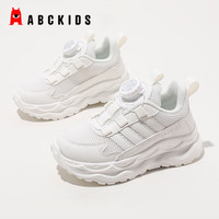 ABCKIDS男女童运动鞋春秋季款儿童小白鞋中大童男孩跑步鞋小休闲鞋子 白色 34码鞋内长22.0cm