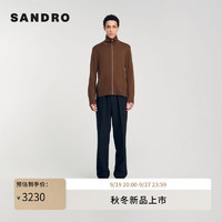 SANDRO2024秋季男装法式复古棕色竖排拉链立领外套SHPTR00362 G236/棕色 XXL