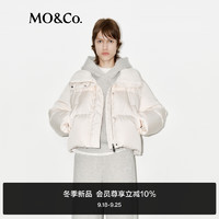 MO&Co.羽绒服2024冬90%鸭绒大翻领短款廓形外套MBD4EINT11 米白色 XS/155