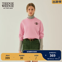 Teenie Weenie小熊2024年秋季旷野美拉德加绒套头卫衣宽松时尚上衣 粉色 175/XL