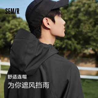 森马（Semir）张新成同款冲锋衣外套男24秋户外风三防上衣109524108201 黑色90001 XXXL