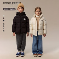 Teenie Weenie Kids小熊童装24冬新男女童三防鹅绒连帽长款羽绒服 象牙白 110cm