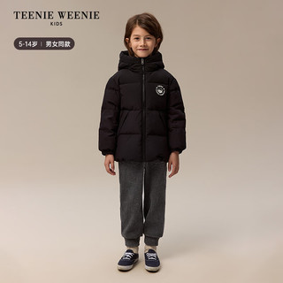 Teenie Weenie Kids小熊童装24冬新男女童三防鹅绒连帽长款羽绒服 棕色 150cm