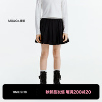 little MO&Co.REEBOK联名系列 little moco童装24秋装女童百褶半身裙子短裙 黑色 140/58