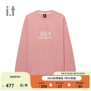 fingercroxxit男装早秋时尚字母图案印花圆领卫衣00757XN PKX/粉红色 XXL