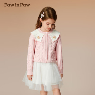 Paw in Paw PawinPaw卡通小熊童装2024年秋冬新款女童休闲毛织开衫甜美舒适 Pink粉红色/25 160cm