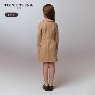 Teenie Weenie Kids小熊童装24秋款女童学院风绞花套头毛织连衣裙 藏青色 130cm