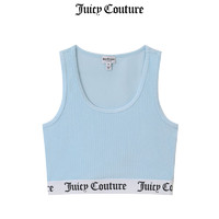 JUICY COUTURELOGO织带天鹅绒背心 浅蓝 XS