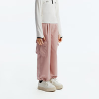 little MO&Co.little moco童装24秋装男女童亲子装长裤工装裤直筒裤束脚裤 落霞粉色 140/58