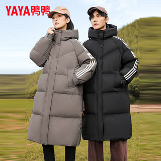 鸭鸭（YAYA）羽绒服男中长款2024年冬季时尚城市轻户外加厚保暖外套XB 黑色 165/88A(L)