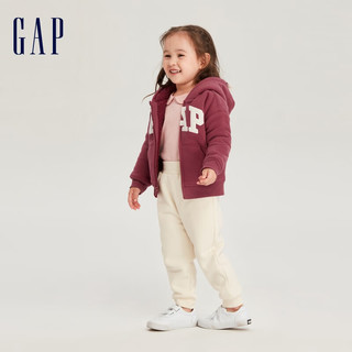 Gap 盖璞 女幼童秋季款LOGO仿羊羔绒保暖卫衣788538儿童装连帽衫