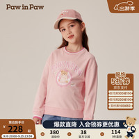 PawinPaw卡通小熊童装2024年秋冬男女童圆领卫衣 Pink粉红色/25 110cm