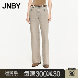 JNBY24秋牛仔裤休闲棉质阔腿5O9E11330 674/中灰粉 XL