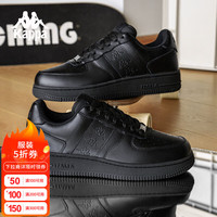 KAPPA卡帕男鞋秋季小白鞋子男百搭休闲运动鞋厚底增高板鞋潮鞋 黑色 42