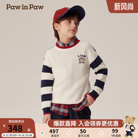 PawinPaw卡通小熊童装2024年秋冬男童圆领毛衣 Ivory象牙色/39 120cm