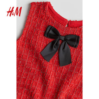 H&M2024秋季新款童装女童时尚连衣裙1255625 红色 90/52