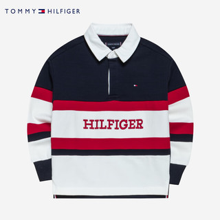 TOMMY HILFIGER汤米童装儿童长袖POLO衫2024春秋款男童亲肤简约上衣中大童秋装