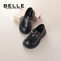 百亿补贴：BeLLE 百丽 女童皮鞋乐福鞋英伦风洋气百搭软底防滑校园黑皮鞋演出鞋单鞋