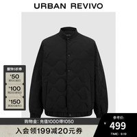 UR2024秋冬男装轻熟时尚水波纹绗缝宽松羽绒服UMM140001 黑色 XL