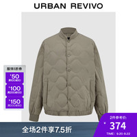 UR2024秋冬男装轻熟时尚水波纹绗缝宽松羽绒服UMM140001 暖灰 S