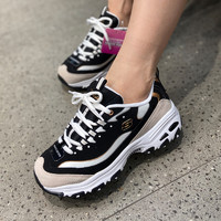 SKECHERS 斯凯奇 女鞋新款复古熊猫鞋轻质缓震运动休闲鞋66666228-BKGD ZP