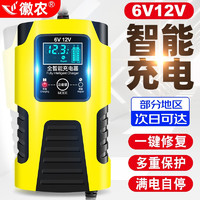 徽农 摩托车电瓶充电器6v12v伏踏板铅酸蓄电池全智能修复通用型充电机