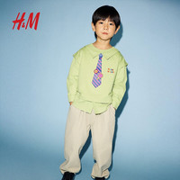 H&M2024秋季童装男童上衣休闲假两件长袖卫衣1251226 深蓝色 134/140