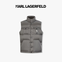 Karl Lagerfeld卡尔·拉格斐2024冬季羽绒马夹男装老佛爷1K1D70108871 中灰色 M