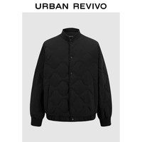 UR2024秋冬男装轻熟时尚水波纹绗缝宽松羽绒服UMM140001 黑色 M