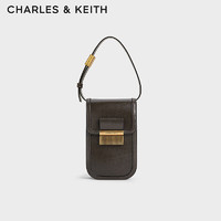 CHARLES&KEITH24秋金属扣斜挎迷你小方包手机包女士CK2-00271388 Dark Moss深苔绿色 XS