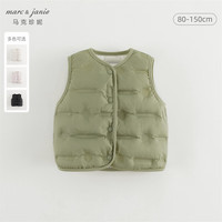 MARC&JANIE马克珍妮男女童羽绒马甲冬装儿童超轻保暖羽绒服背心秋童装240911 草绿 130cm