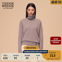 Teenie Weenie小熊秋冬高翻领绵羊毛套头衫毛针织衫保暖女 灰色 165/M