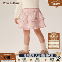 PawinPaw卡通小熊童装2024年秋冬女宝短裙A字蛋糕短裙甜美 Pink粉红色/25 110cm