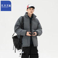 JEANSWEST Z+冬季棉衣男女同款2024秋冬加厚保暖棉服潮牌棉袄开衫外套 纯色#深灰 M