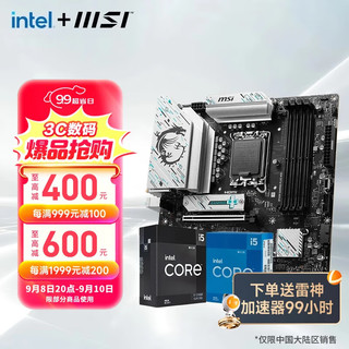 移动端、京东百亿补贴：MSI 微星 B760M 搭 英特尔 12代I5 CPU主板套装 B760M GAMING PLUS WIFI D4 I5 12490F