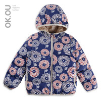 OK.OU 可欧可优 秋冬女童印花羽绒服丽家宝贝90码