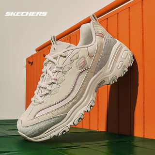 斯凯奇（Skechers）摩卡熊1代丨莫兰迪浅色运动鞋女鞋休闲老爹鞋子百搭熊猫鞋 女款-自然色/粉红色 896145-NTPK 36