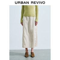 UR2024秋季女装时尚气质通勤百搭长款A字半裙UWM540005 浅卡其 L