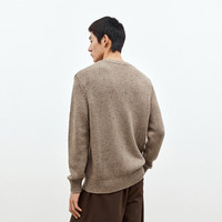 太平鸟男装 休闲毛衣花纱肌理毛衣舒适休闲男士毛衫 咖啡色(合体) XL