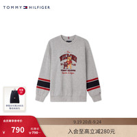 TOMMY HILFIGER24秋冬童装男纯棉休闲拼色字母印花圆领卫衣TH2432180 灰色BC1 M/150cm