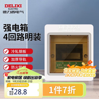 DELIXI 德力西 PZ30S 明装透明门电气配电箱 4回路