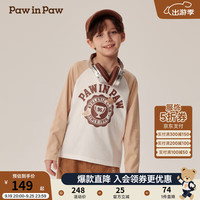 PawinPaw卡通小熊童装2024年秋冬男女大小童长袖圆领T D/Beige深米色/37 90cm