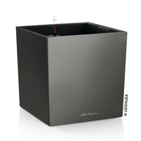 Lechuza cube系列花盆 大号 金属灰