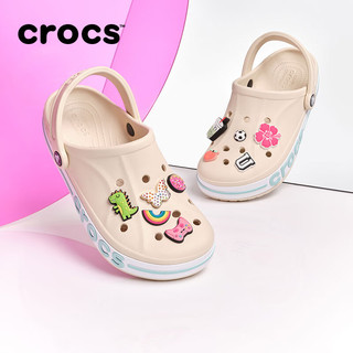 crocs 卡骆驰 洞鞋贝雅卡骆班轻便耐磨一脚蹬休闲鞋|205089 冬日白/彩色-1LI 36/37