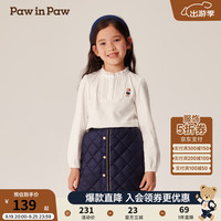 PawinPaw卡通小熊童装2024年秋冬新款女童长袖POLO长袖T恤 /39